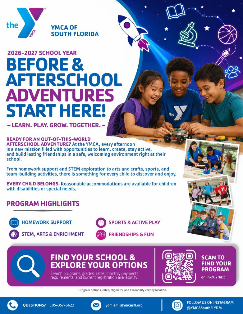English YMCA 2026-2027 before and afterschool program flyer